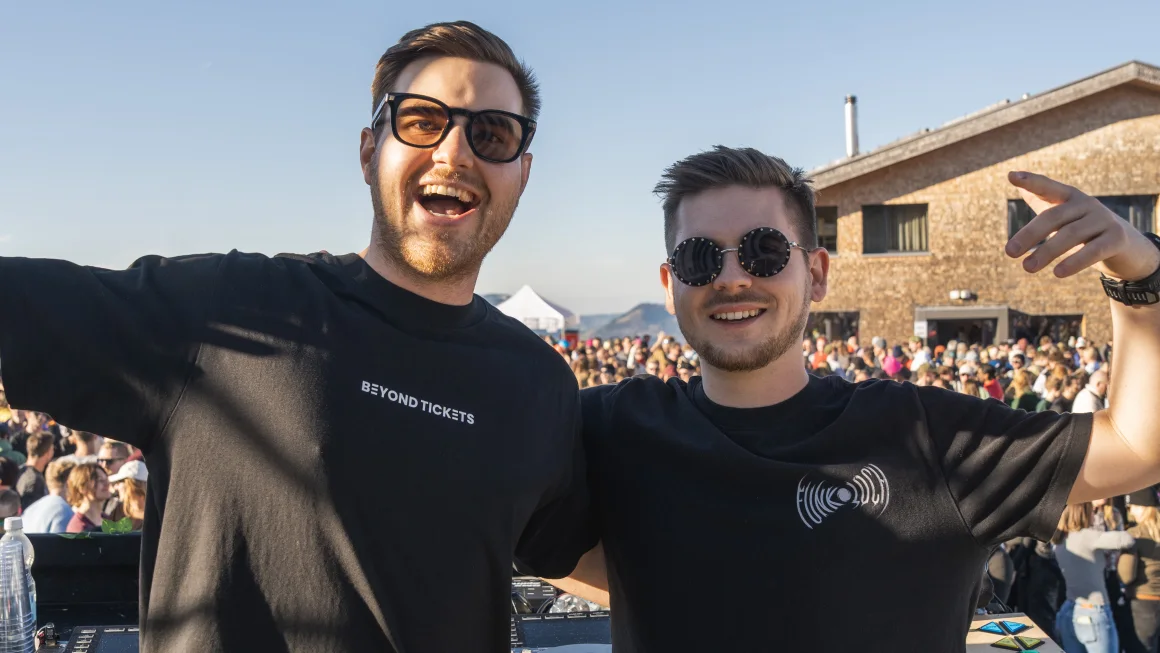 Silvan Obrecht and Ivan Heinzer behind the decks at one of our events